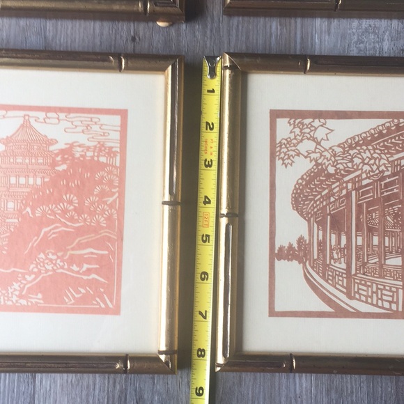 Vintage Japanese Paper-Cut Art. Set of Four Framed - Picture 7 of 9